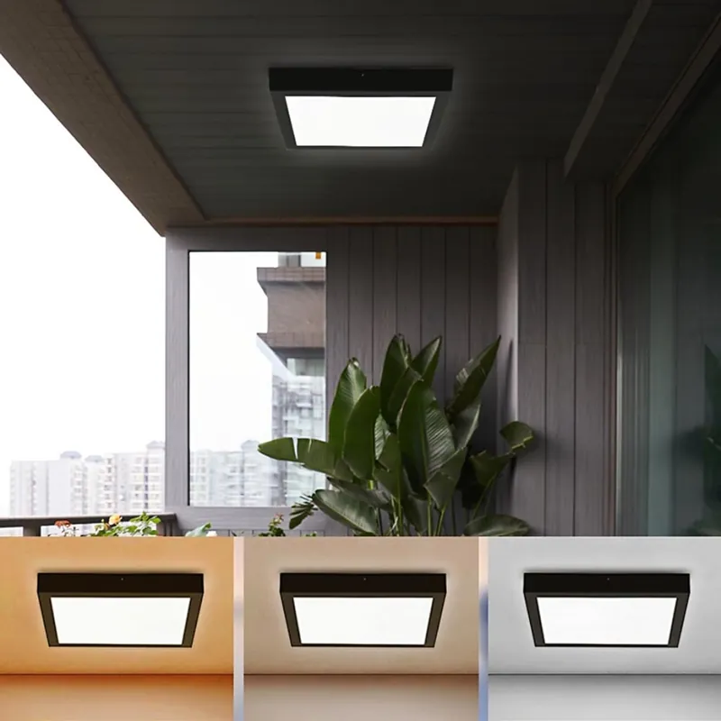 Última Oportunidad Brilagi - Plafón LED de baño FRAME LED/24W/230V 30x30 cm 3000/4000/6000K IP44 negro