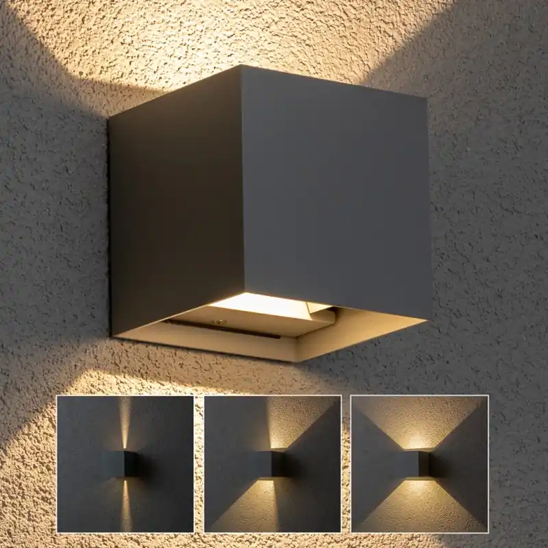 Alta Calidad Brilagi - Aplique LED para exterior CUBE LED/6W/230V gris IP54