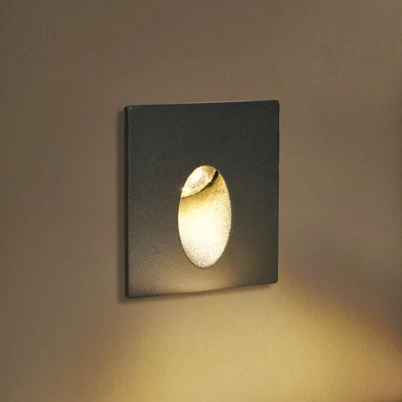 Últimas Unidades Brilagi - Luminaria empotrada LED para exterior STAIRDOT LED/2W/230V negra IP65 cuadrada