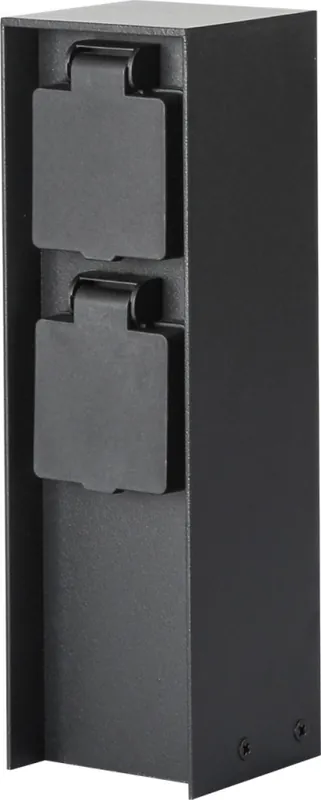 Alta Calidad Brilagi - Columna de enchufes para exterior PILLAR 2Z SCHUKO 230V IP44 negro