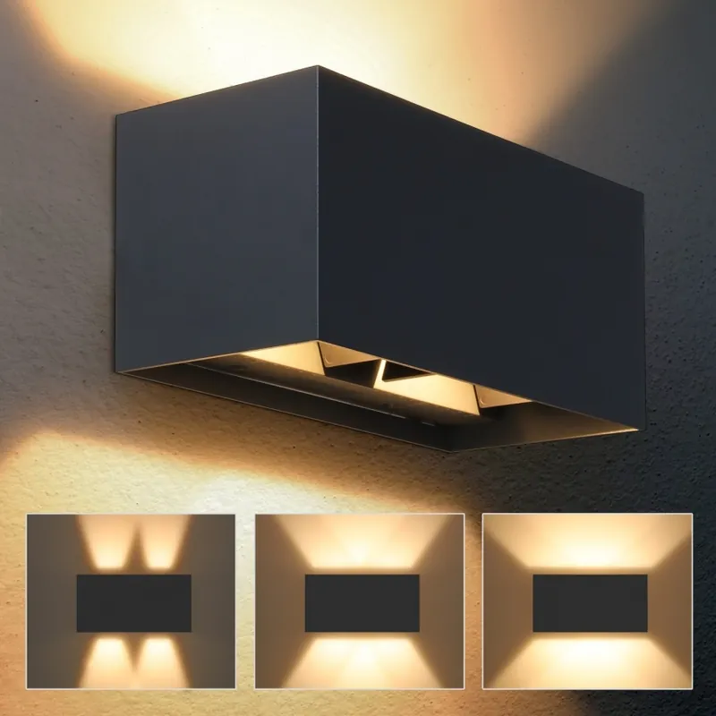 Última Versión Brilagi - Aplique de pared exterior DOUBLE CUBE LED/12W/230V antracita IP65