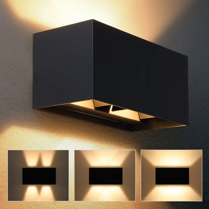 Alta Calidad Brilagi - Aplique mural LED para exterior DOUBLE CUBE LED/12W/230V negro IP65