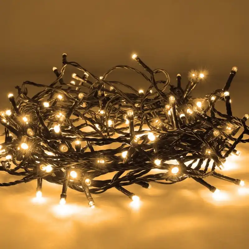 Promoción Exclusiva Brilagi - Cadena LED de Navidad para exteriores 700xLED/8 funciones 75m IP44 blanco cálido