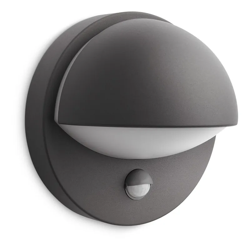 Última Versión Philips - Lámpara de pared exterior con sensor JUNE 1xE27/12W/230V IP44