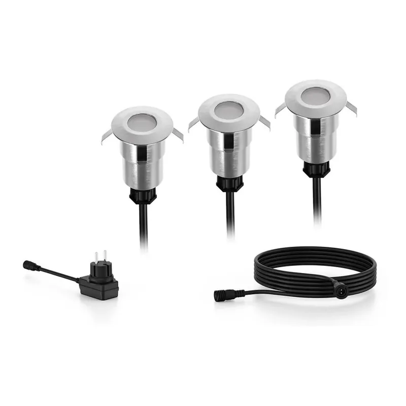Tendencia Philips - JUEGO 3x Lámpara empotrable de exterior LED SPORE LED/1W/24/230V IP67