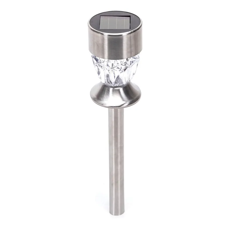Auténtico Aigostar - Lámpara solar LED LED/0,006W/1,2V 35,5cm cromo mate 2700K IP44 100 mAh
