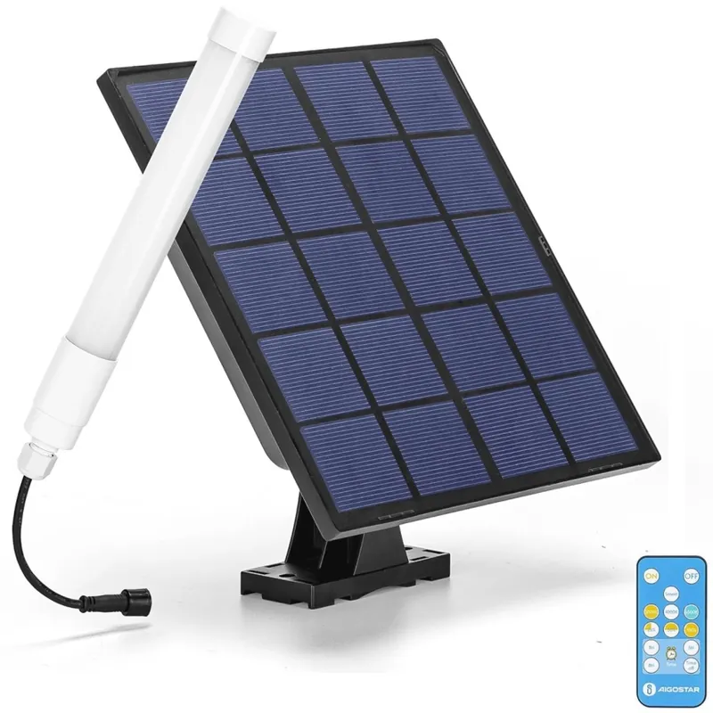 Aigostar - LED Regulable tubo con panel sol. LED/3,2V 3000K/4000K/6500K IP65 5000 mAh + control remoto Pago Seguro
