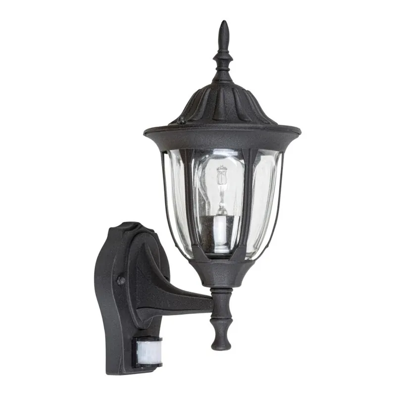 Rabalux - Aplique de exterior con sensor 1xE27/60W/230V IP43 negro Tendencia
