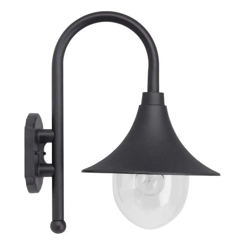 Tendencia Brilliant - Aplique de exterior BERNA 1xE27/60W/230V IP44 negro