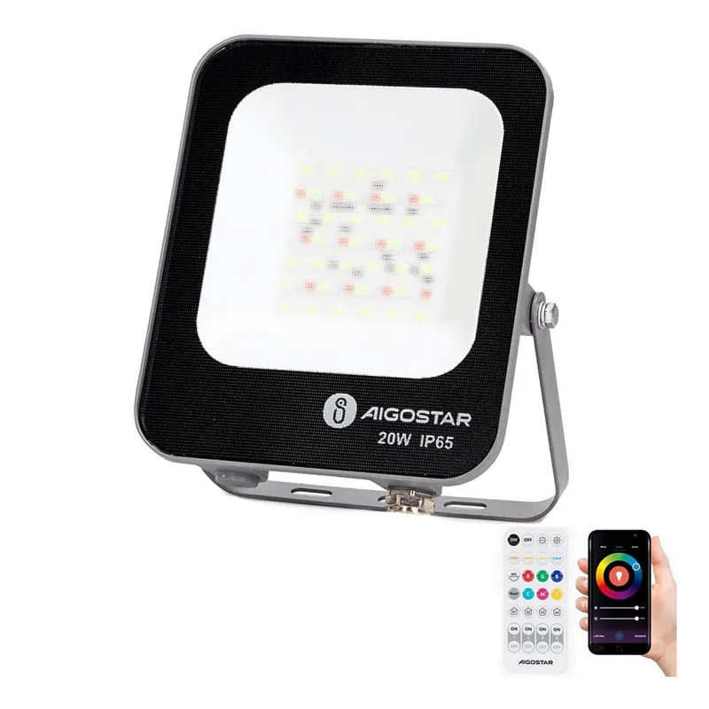Aigostar - LED RGBW Proyector regulable MESH Inteligente LED/20W/230V 6500K IP65 + control remoto Compra Ahora