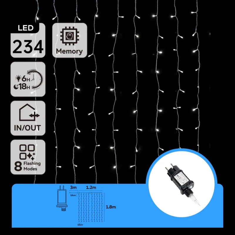 Aigostar - Guirnalda navideña LED para exterior 234xLED 1,2x1,8m IP44 blanco frío Bestseller