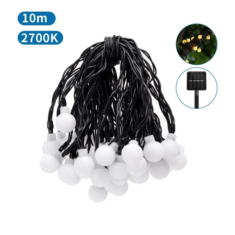 Aigostar - Cadena decorativa solar LED 50xLED/8 funciones 12m IP65 800 mAh blanco cálido Oferta