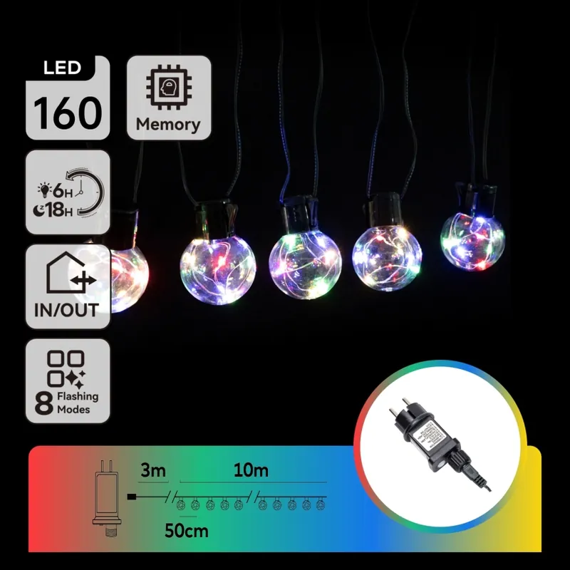 Bestseller Aigostar - Cadena decorativa LED para exterior 160xLED 10m IP44 multicolor