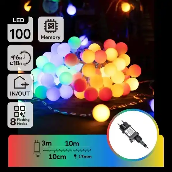 Aigostar - Guirnalda decorativa LED para exteriores 100xLED/8 funciones 10m IP44 multicolor Precio De Oferta