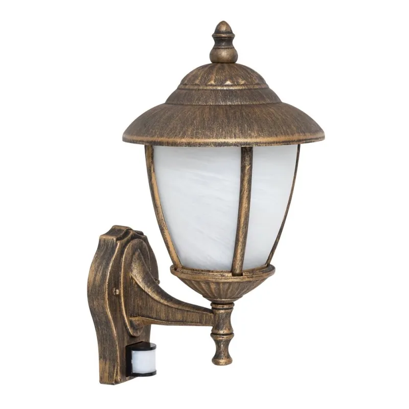 Rabalux - Lámpara de pared exterior con sensor 1xE27/60W/230V IP43 dorado Novedad