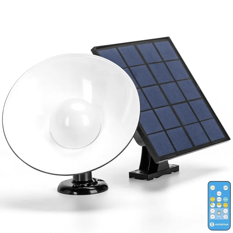 Aigostar - Lámpara solar LED con sensor LED/3,2V 3000K/4000K/6500K IP65 5000 mAh control remoto Profesional