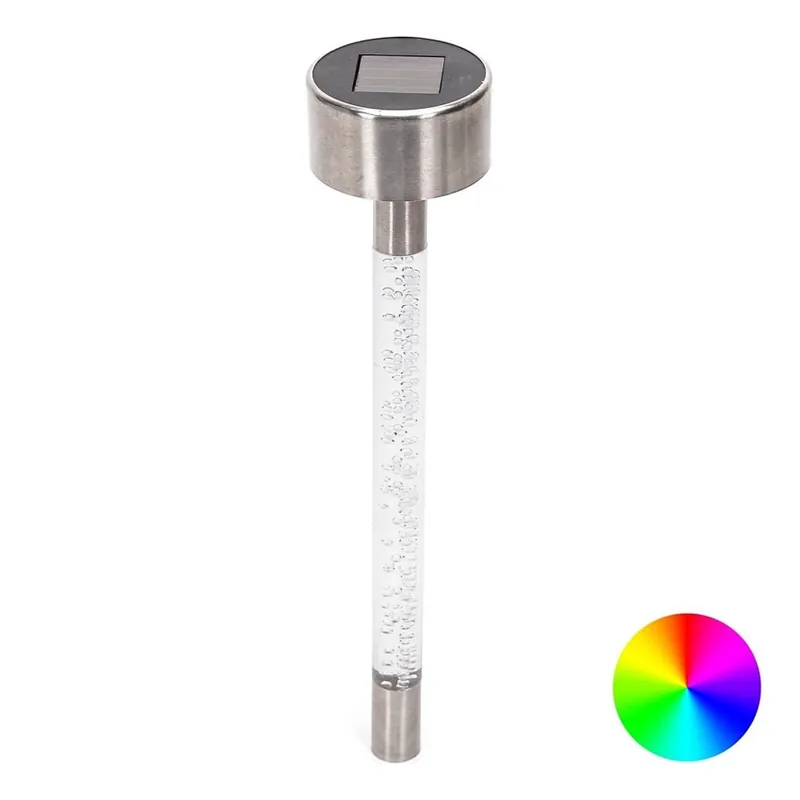 Aigostar - Lámpara solar LED RGB LED/0,006W/1,2V 40 mAh 36,7cm cromo mate IP44 Mejor Precio