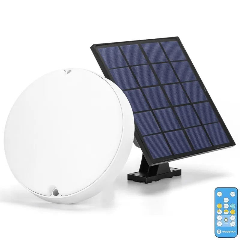 Aigostar - Plafón solar LED regulable LED/3,2V 3000K/4000K/6500K IP65 + mando a distancia Exclusivo