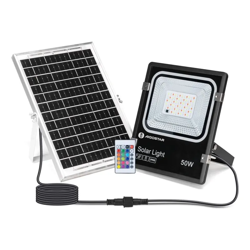 Bestseller Aigostar - LED RGB Proyector solar regulable LED/50W/3,2V IP66 4000 mAh + control remoto