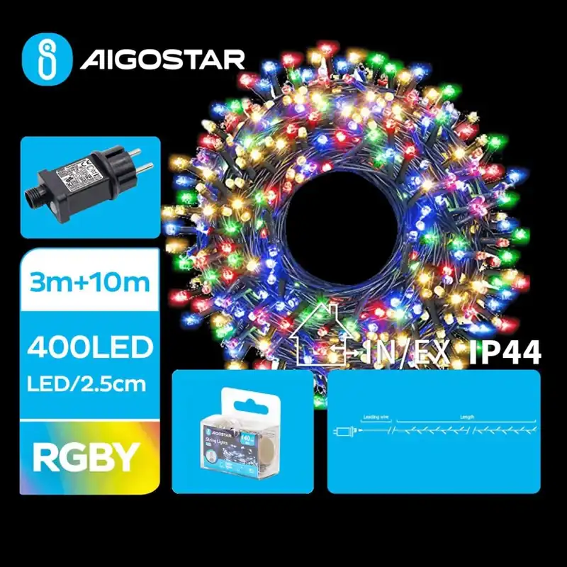 Aigostar - Cadena de luces navideñas LED para exterior 400xLED/8 funciones 13m IP44 multicolor Popular