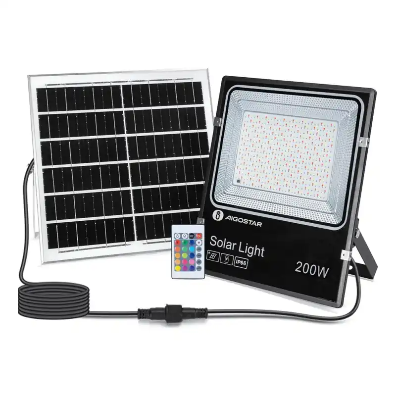 Aigostar - LED RGB Proyector solar regulable LED/200W/3,2V IP66 16000 mAh + control remoto A Buen Precio