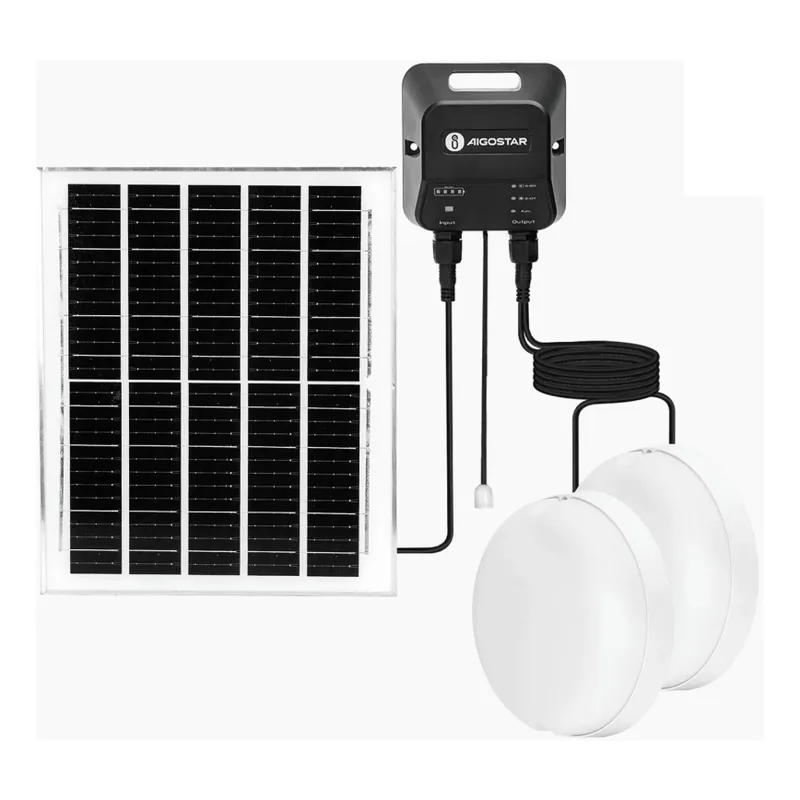Aigostar - Lámpara solar LED 2xLED/70W/12V 12000 mAh 6500K diá. 20,5 cm + control remoto Barato