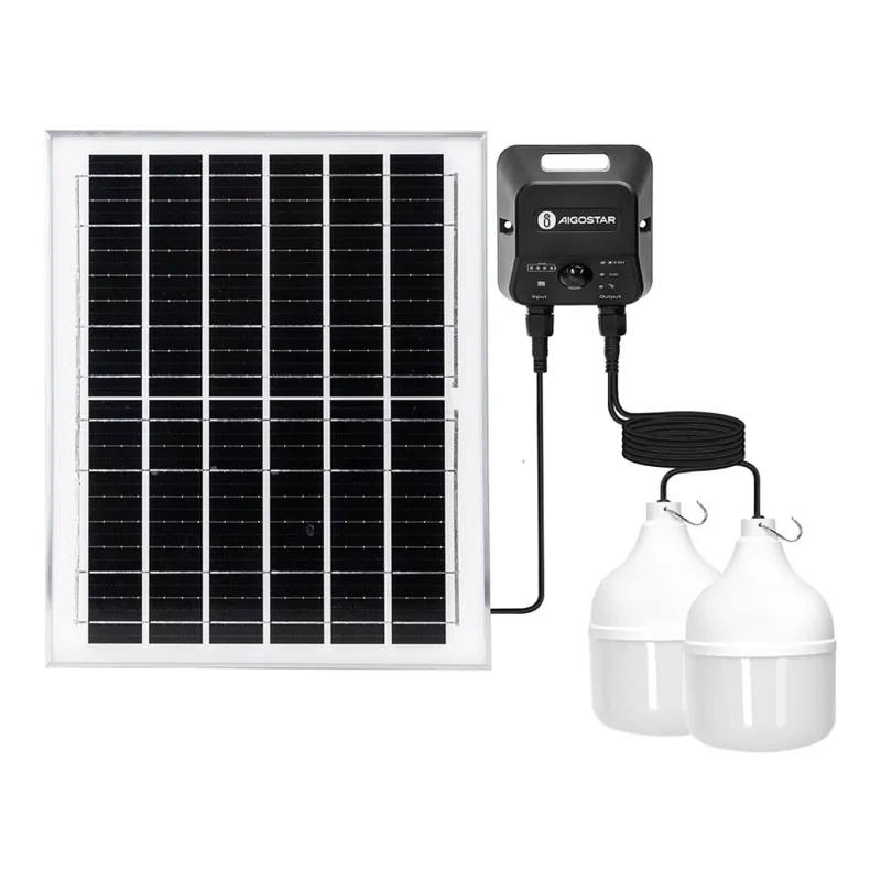 Aigostar - Lámpara solar LED con sensor 2xLED/70W/12V 12000 mAh 6500K diá. 12 cm + control remoto Pago Seguro