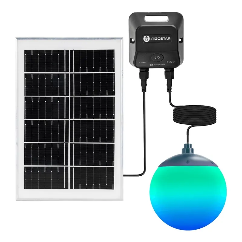 Aigostar - LED RGBW Lámpara de araña solar regulable MESH LED/20W/3,7V 4000 mAh 2700K-6500K IP65 diá. 15 cm Disponible Ahora