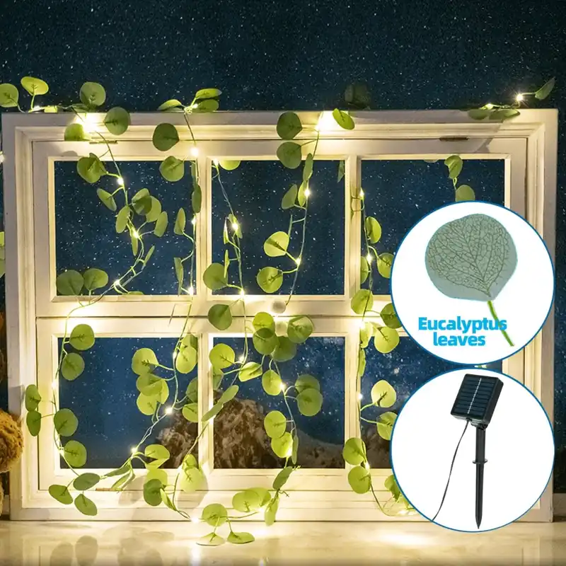Solo Por Tiempo Limitado Aigostar - Cadena solar LED 50xLED/7m IP65 300 mAh blanco cálido eucalipto