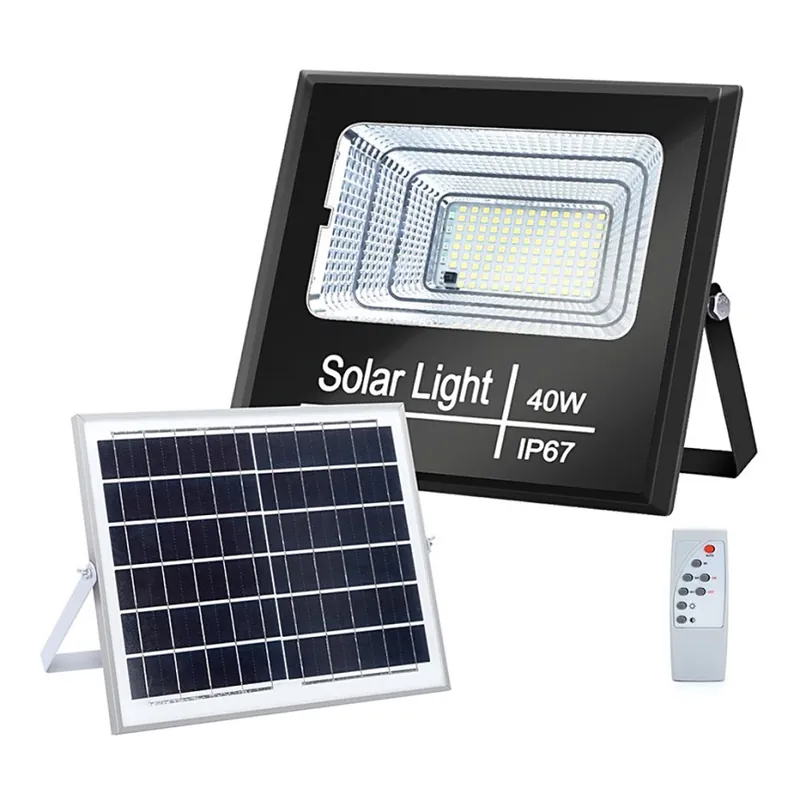 Aigostar - LED Proyector solar regulable LED/40W/3,2V IP67 2000 mAh + control remoto Mejor Calidad
