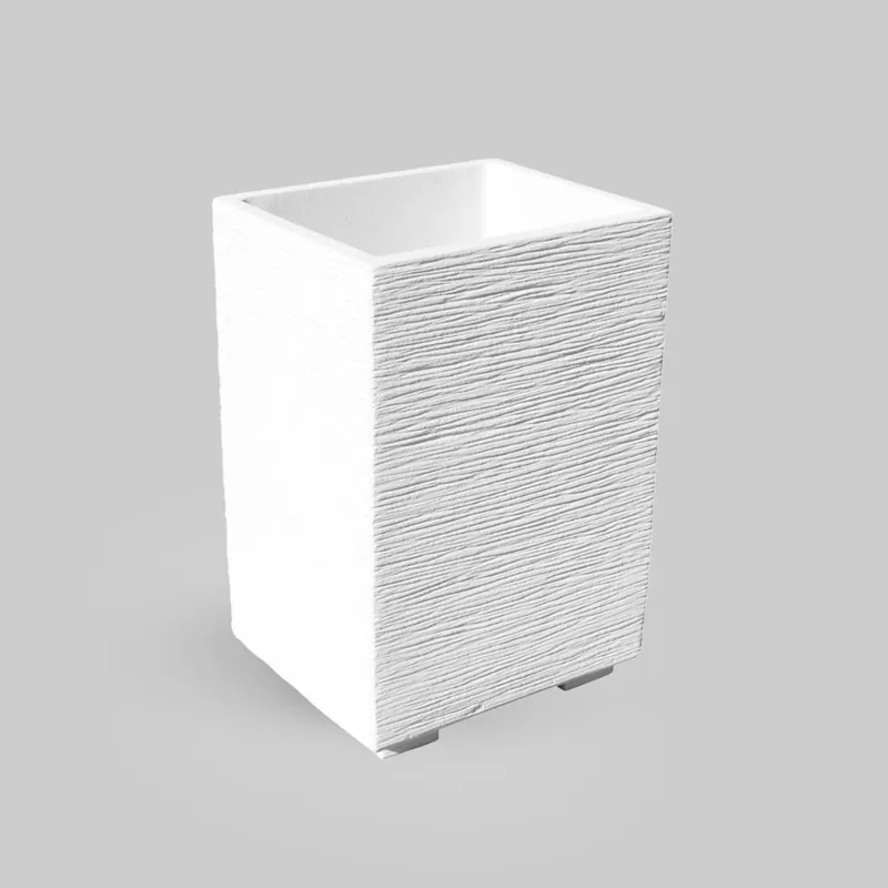 Maceta Framusa de gres Keros blanca (Cubo) Oferta