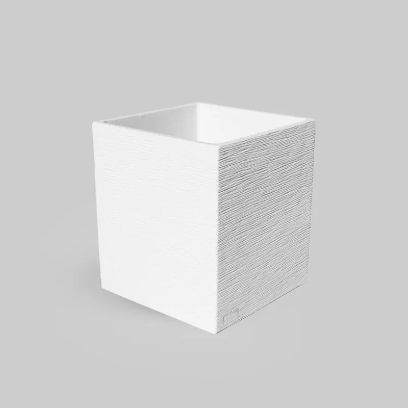 Maceta Framusa de gres Perfect blanca (Cubo) Liquidación