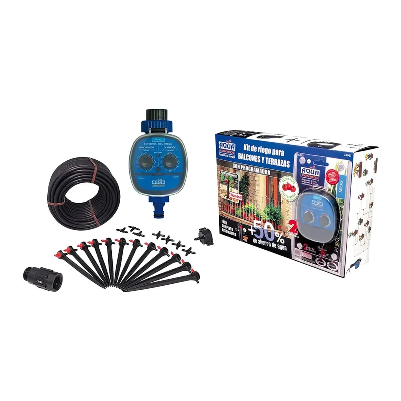 Marca Reconocida Kit de Riego por Goteo para balcones con programador Aqua Control