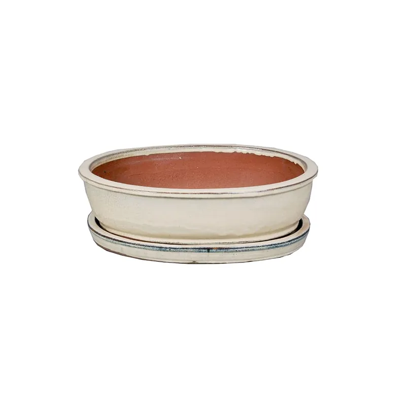 Maceta bonsai asuka+plato blanco Directo De Fábrica
