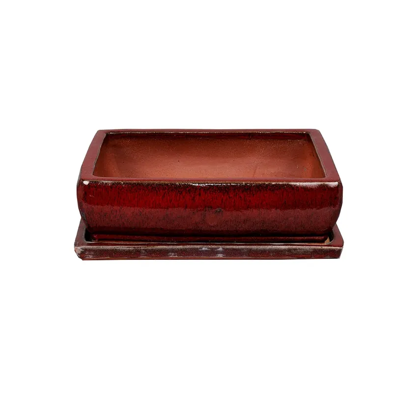 Maceta bonsai kofun+plato rojo Más Vendido