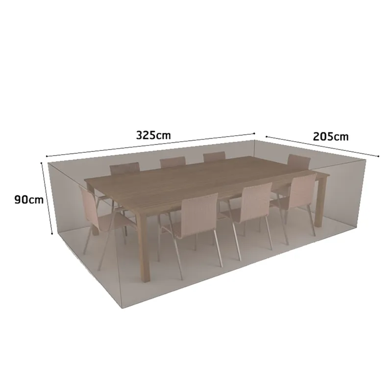 Funda Protectora para Conjunto de Mesa Rectangular y 8 Sillas 325x205x90 cm Económico