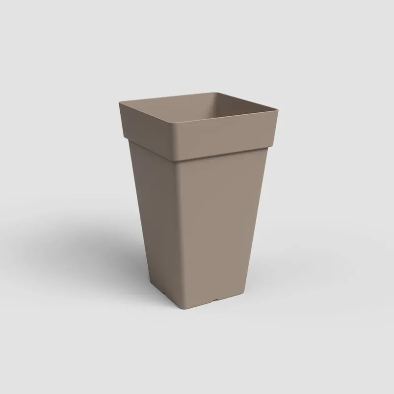 Maceta de plástico Artevasi taupe Capri cuadrada alta Tendencia