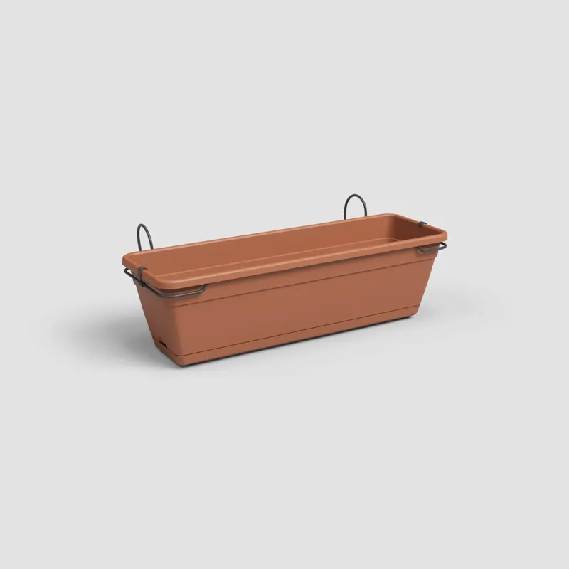 Maceta de plástico Artevasi terracota Venezia jardinera con soporte y reserva Certificado