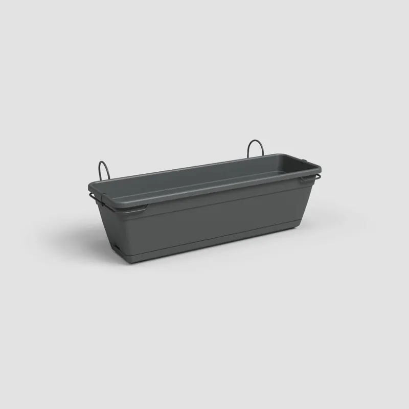 Maceta de plástico Artevasi antracita Venezia jardinera con soporte y reserva de agua Envío Internacional