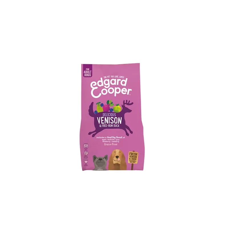 Envío Inmediato Pienso de venado y pato sin cereales para perros adultos Edgard&Cooper