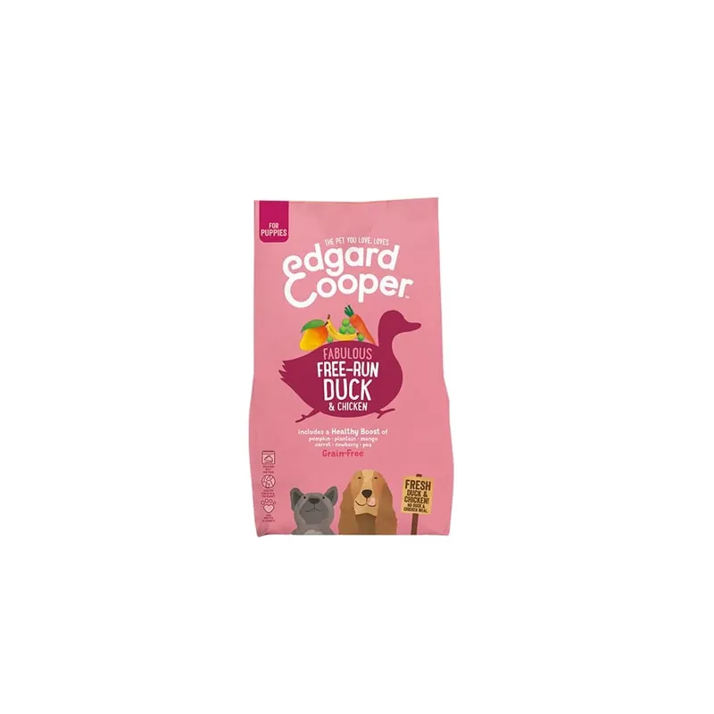 Precio Bajo Pienso de pato y pollo sin cereales para cachorros Edgard&Cooper