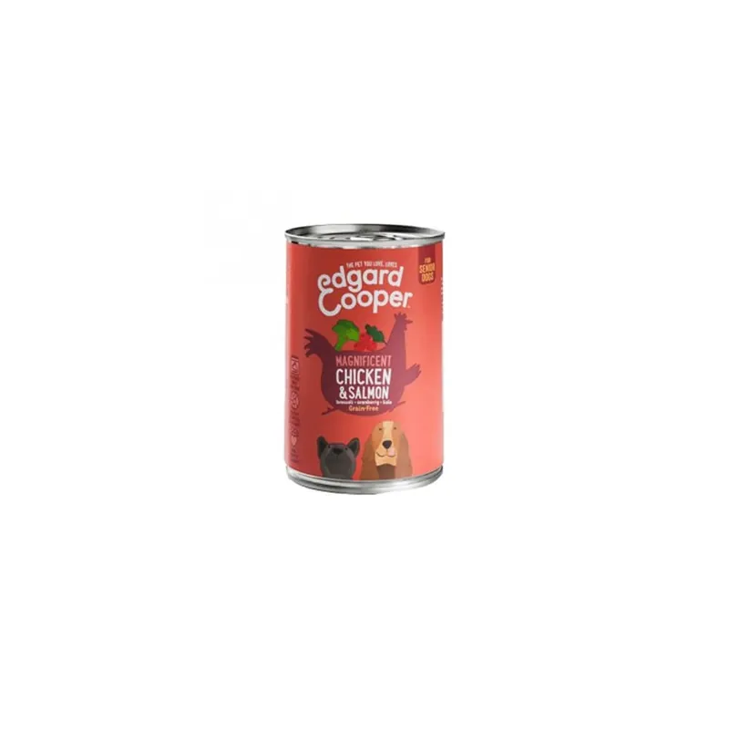 Favorito De Clientes Lata de comida húmeda Grain Free - Pollo y salmón para perros Senior Edgard&Cooper
