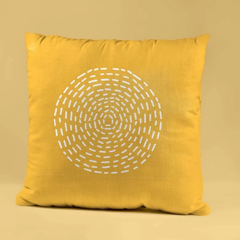 Certificado Cojín de Exterior Mostaza Impermeable de Poliéster con Relleno 45x45 cm