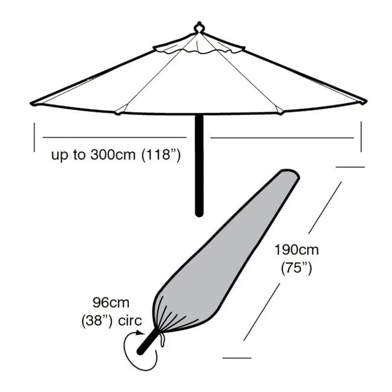 Certificado Funda Protectora de Parasol Circular Mediano ø190x96 cm