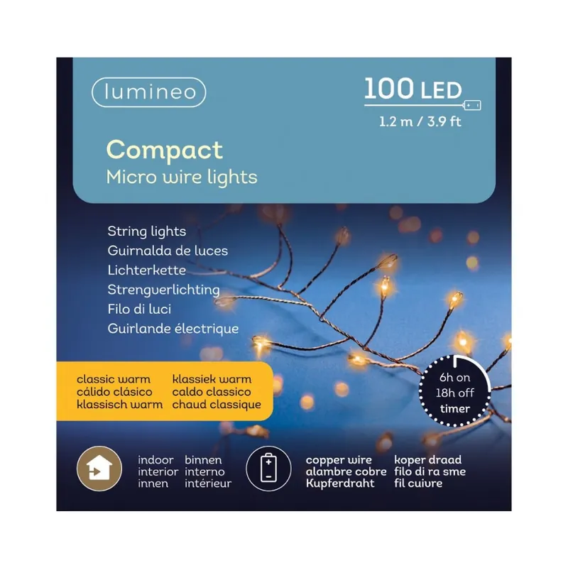 Imprescindible (Must-Have) Luces de Navidad Compact Amarillo micro 100 Leds (cable cobre de 1,2m)