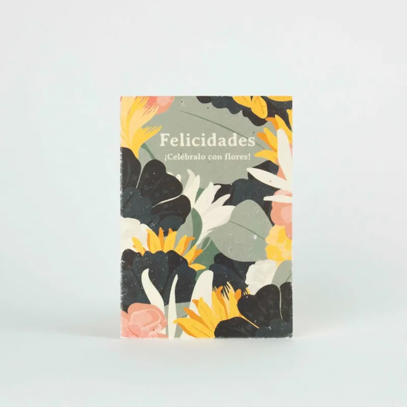 Marca Reconocida Postal Plantable "Felicidades! Celébralo con flores" Resetea