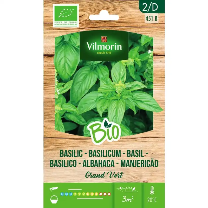 Semillas Albahaca Grand Vert Bio Vilmorin Promoción Exclusiva