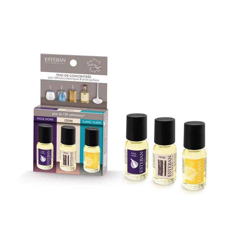 Kit 3 aceites perfumados de 15ml (figue noire, cèdre, ylang ylang) Original
