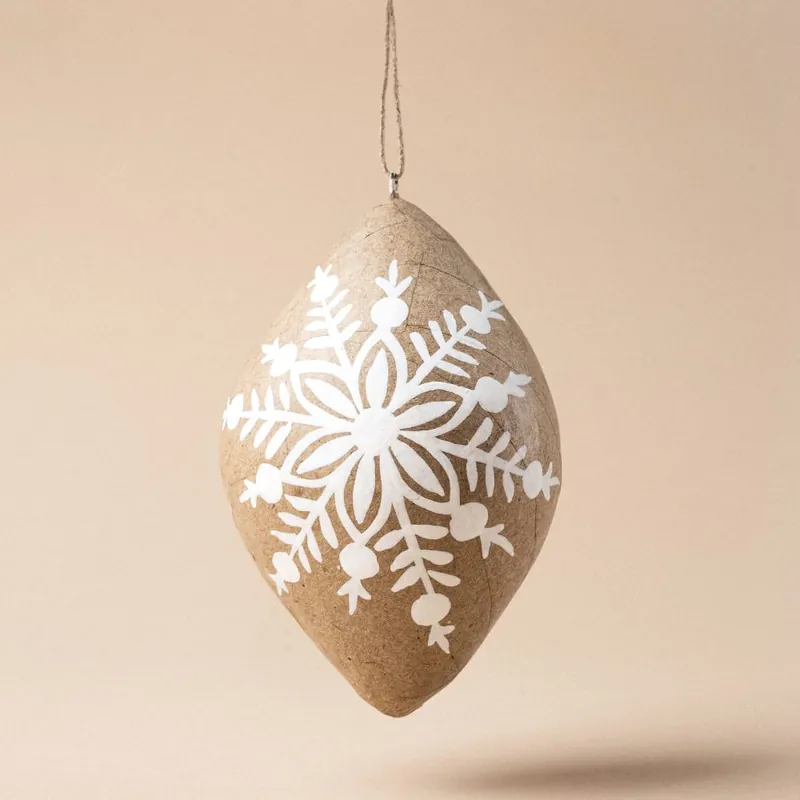 Oferta Cono Decorativo de Papel Maché Natural/Blanco