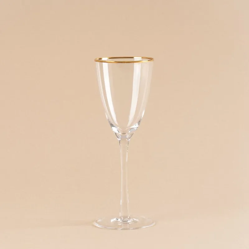 Premium Copa de Cristal con Borde dorado